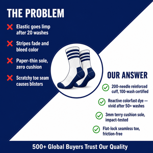 Chaussettes en coton pur, chaussettes en tricot sans couture pour hommes, unisexes, décontractées, solides, côtelées, séchage rapide, chaussettes élastiques personnalisées - Product Image 6