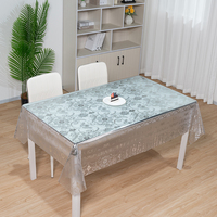 Nappe rectangulaire transparente en PVC vinyle argenté motif floral aérien pour décorations de table de réception de mariage