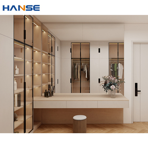 <span class=keywords><strong>Armoire</strong></span> ouverte de style moderne en forme de U, <span class=keywords><strong>armoire</strong></span> avec <span class=keywords><strong>porte</strong></span> en métal et en verre, dressing, placard à vêtements - Product Image 6