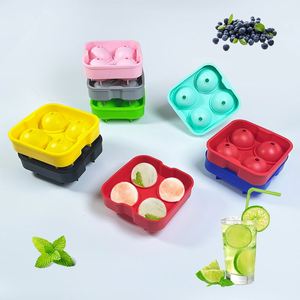 Moule à glaçons sphériques en silicone écologique à 4 compartiments de 1,57 pouce, avec entonnoir, pour une libération facile, réutilisable - Product Image 5