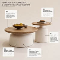 Table basse en pierre avec structure en fer, design moderne et minimaliste pour petit appartement, salon