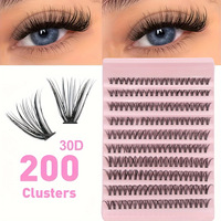 Kit de cils individuels Yunhai Cluster Natural Lash DIY, extensions de cils en grappes 10D 20D 0.07 0.1, vente en gros de grappes de cils