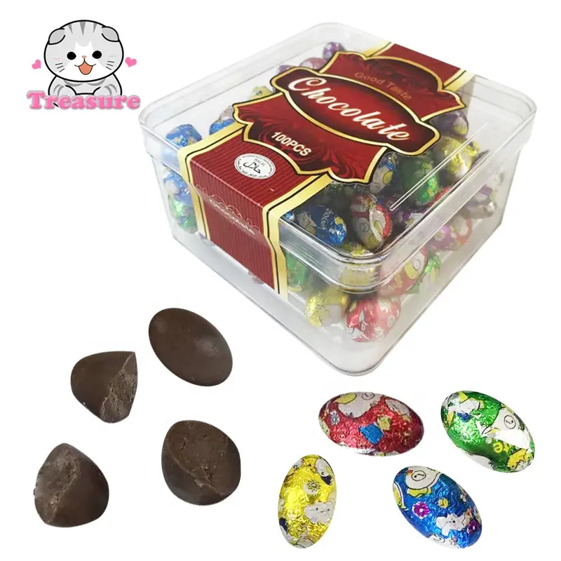 Cloud Cartoon Easter Egg Chocoladeballetjes Halal Snoep Halfweeet Zuivelmelk Groothandel Chocolade