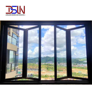 Ventana Vertical Plegable de Aluminio, Resistente a Huracanes, Insonorizada, con Malla de Acero Inoxidable, Diseño Moderno para Patio - Product Image 1