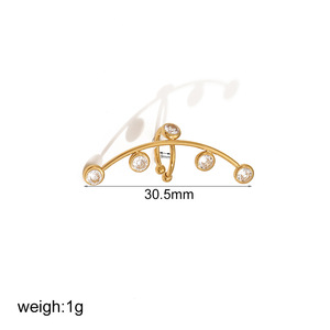 <span class=keywords><strong>Orecchini</strong></span> DAIHE alla Moda in Acciaio Inossidabile Placcato Oro 18K con Perle, Gioielli Eleganti per Matrimoni, <span class=keywords><strong>Clip</strong></span> per Orecchie con Diamanti - Product Image 5