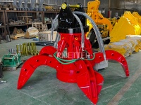 Grappin hydraulique rotatif à 360° pour cactus et écorces d'orange, 4, 5 ou 6 dents, pour excavatrice de 2 à 40 tonnes, idéal pour la récupération de ferraille et le recyclage