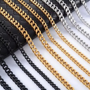 Yadreva – collier Hip Hop en acier inoxydable, chaîne à maillons cubains, couleur or et argent, collier ras du cou Punk, bijoux pour hommes et femmes, cadeau - Product Image 1