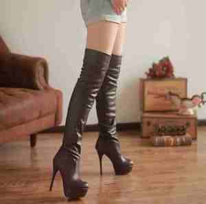 Nouvelles bottes pour femmes, sexy, à talons hauts, longues, au-dessus du genou, style cavalier, pour pole dance, vente en gros - Product Image 3