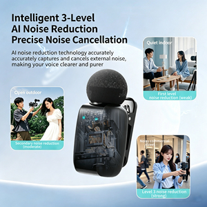 Remote <b>wireless</b> <b>microphone</b> with shell, rechargeable Bluetooth <b>microphone</b> for interviews - Product Image 3