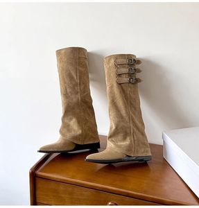 DesolateLand Western <strong>Cowboy</strong> <strong>Boots</strong> <strong>Women</strong> Winter Pointed <strong>Toe</strong> Pull on Closure Spike Heels 6cm Anti-Slip Patchwork Design - Product Image 6