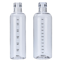 Bouteille d'eau portable avec échelle graduée 500 ml 700 ml en PC pour voyage et sport, personnalisable avec logo, style INS