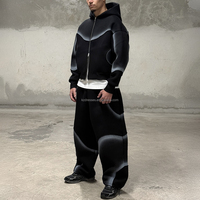 Fabricant de survêtements de haute qualité sur mesure, veste zippée épaisse et pantalon de survêtement, ensemble deux pièces, survêtement ample et surdimensionné pour hommes