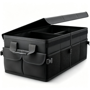 Organizador de Asiento Trasero de <span class=keywords><strong>Coche</strong></span> de Lujo Impermeable Oxford, con Asa y Red Lateral, Plegable, de 1 a 3 Compartimentos - Product Image 4
