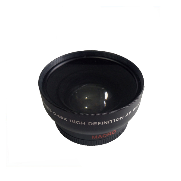 Manufacturer OEM HD Camera Lens 0.43X Wide Angle Macro Lens DSLR Camera PU Bag and Carton Box Aluminum Alloy and Glass Manual AF