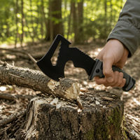 Outils de plein air, hache de survie portable de petite taille pour le camping, hache tactique en acier inoxydable avec manche en plastique
