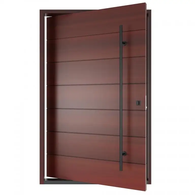 High-end Villa Simple Modern Design Exterior Door System Composite Wood Single Entry Wooden Pivot Door