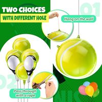 12 Ballons de Tennis et Ballons Raquettes en Aluminium pour Décoration de Fête de Tennis, Fournitures d'Anniversaire Thème Sportif