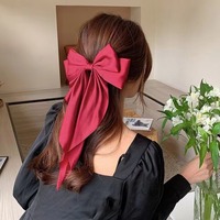 Pince à cheveux de 21cm avec nœud pour femmes, grand tissu, ruban en satin, pince à ressort, accessoires pour cheveux, style élégant, occasions spéciales
