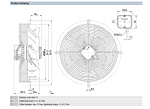 Ventilateur axial AC industriel ebm-papst S4E400-AS02-56 400 mm pour applications de ventilation et de refroidissement HVAC et de condenseurs - Product Image 2