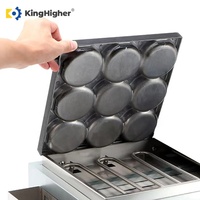 Machine à œufs et hamburgers électrique industrielle en acier inoxydable à 9 trous, pour la préparation de burgers chinois à la viande et aux œufs