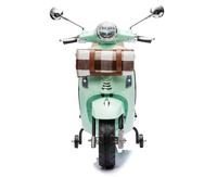 Trottinette électrique homologuée, Bluetooth, lumières, tapis de pique-nique, coffre, rétroviseurs et roues d'apprentissage, trottinette électrique 12V