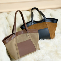 Sac fourre-tout en cuir suédé de qualité supérieure, grande capacité, pour ordinateur portable, pour femmes, fabricant OEM