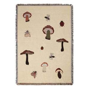 Ferm Living nordique forêt champignon brodé <span class=keywords><strong>tapisserie</strong></span> décorative 100% coton confortable doux lit couverture personnalisable - Product Image 5