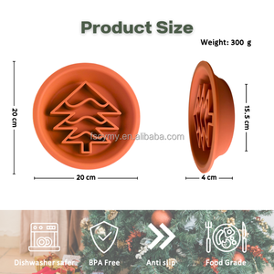 Cão bonito Alimentador Lento Xmas Tree <span class=keywords><strong>20cm</strong></span> Silicone <span class=keywords><strong>Pet</strong></span> Lick Mat Enriquecimento <span class=keywords><strong>Bowl</strong></span> para o Presente - Product Image 5
