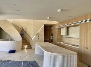 Isla de Cocina Moderna de Mármol Súper Blanco con Diseño Acanalado, Encimera de Piedra Natural para Decoración de Vestíbulos de Hoteles y Villas - Product Image 3