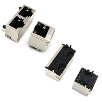 Conector Modular RJ45 Hembra y Macho para PCB, Tipo Simple y Doble