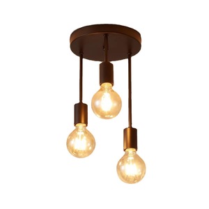 Modern 3-Bulb Vintage Pendant <b>Light</b> E27 LED Base in Black Remote Control Large Size for Dining Kitchen Living Room - Product Image 1