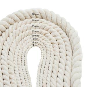 Cuerda de fibra natural de algodón trenzado macrame cuerda de los fabricantes