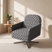 Fauteuil individuel de style mid-century moderne, rembourré en similicuir écologique, avec rembourrage en éponge haute densité, pour hôtel, OEM ODM