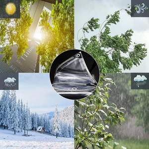 Lona Impermeable Transparente y Transpirable con Revestimiento de PVC, Anti-UV, con Ojales y Cuerda de Amarre, de Alta Resistencia para Jardín - Product Image 2