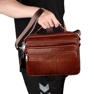 <span class=keywords><strong>M6</strong></span> Sac <span class=keywords><strong>de</strong></span> messager pour hommes à poignée supérieure Sac à main à bandoulière latéral en cuir véritable Sacs à bandoulière pour hommes - Product Image 1