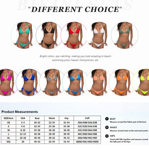 Traje de Baño Bikini de Dos Piezas para Mujer, con Logotipo Personalizado de Fábrica, Anti-UV, Resistente a las Arrugas, <span class=keywords><strong>Sujetador</strong></span> Triangular, Tanga Mini - Product Image 6