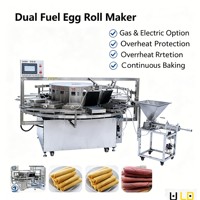 Machine à gaufres automatique pour cornets de crème glacée, multi-moules, design rotatif carrousel, facile à utiliser, en acier inoxydable 304