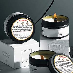 1.5インチキャンドルジャーコンテナステッカーキャンドル作りステッカー防水安全ラウンドキャンドル警告ラベル - Product Image 2