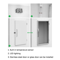 Armoire de stockage de glace à deux portes à température unique GRACE, refroidissement direct, acier inoxydable/plastique antirouille, utilisation en restauration