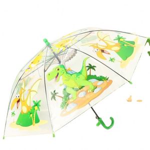 Parapluie droit résistant au vent pour enfants, motif dessin animé mignon de petit dinosaure, logo personnalisable, baleines en alliage, pour garçons et filles - Product Image 2