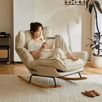 Fauteuil à bascule inclinable pliable en velours pour salon, chaise de loisirs au design moderne