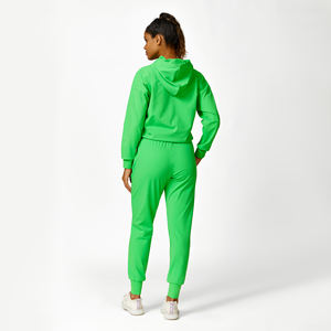 Sweat-shirts costume sweats à capuche surdimensionnés haut poche kangourou <span class=keywords><strong>cheville</strong></span> Leggings à revers avec poches latérales bas ensemble d'entraînement bande élastique - Product Image 6