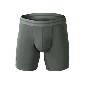 Venta al por mayor de pantalones cortos deportivos de apertura larga para hombres Fabricante 95% algodón 5% spandex Calzoncillos largos de algodón blanco para hombres - Product Image 2