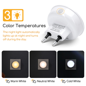 Aigostar 2-Pack luce notturna a LED per bambini 3 temperatura colore con sensore di luce per cameretta bambini stanza dei giochi - Product Image 6