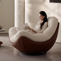 Fauteuil inclinable minimaliste italien rotatif pour salon, design original en tissu, chaise de balcon vintage et décontractée