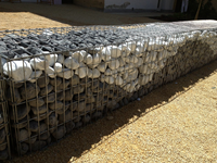 Panier en treillis gabion 4 mm en fil de fer galvanisé 2 m x 0,5 m x 0,5 m, galvanisé à chaud, soudé par hélicoil, à mailles carrées, pour la construction de murs de soutènement