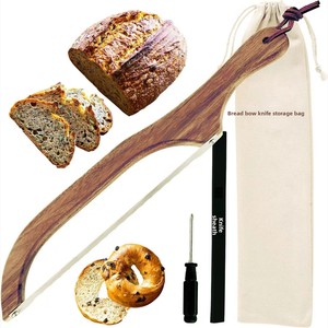 <span class=keywords><strong>Cuchillo</strong></span> de pan de madera personalizado para proveedores, cortador de masa madre dentado, rebanador ergonómico antideslizante, herramienta de cocina esencial para hornear - Product Image 3