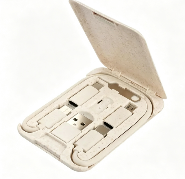 Recyclable Echo Materials Fast Charging USB Data Cable Storage Box Charging Adapter Data Cable Kit