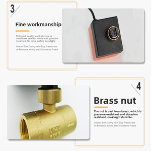 Vanne <span class=keywords><strong>à</strong></span> boisseau sphérique électrique en cuivre WeChat normalement fermée, commande trois fils deux positions, actionneur 220V <span class=keywords><strong>pour</strong></span> terminal de climatisation - Product Image 4