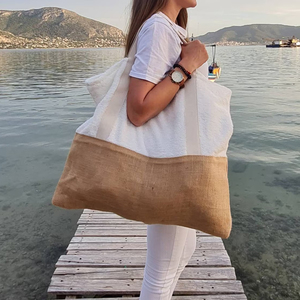 Borsa Shopper per <span class=keywords><strong>la</strong></span> ragazza borsa da spiaggia in tela estiva all'ingrosso perfetta per <span class=keywords><strong>la</strong></span> borsa di spugna rosa da spiaggia - Product Image 2